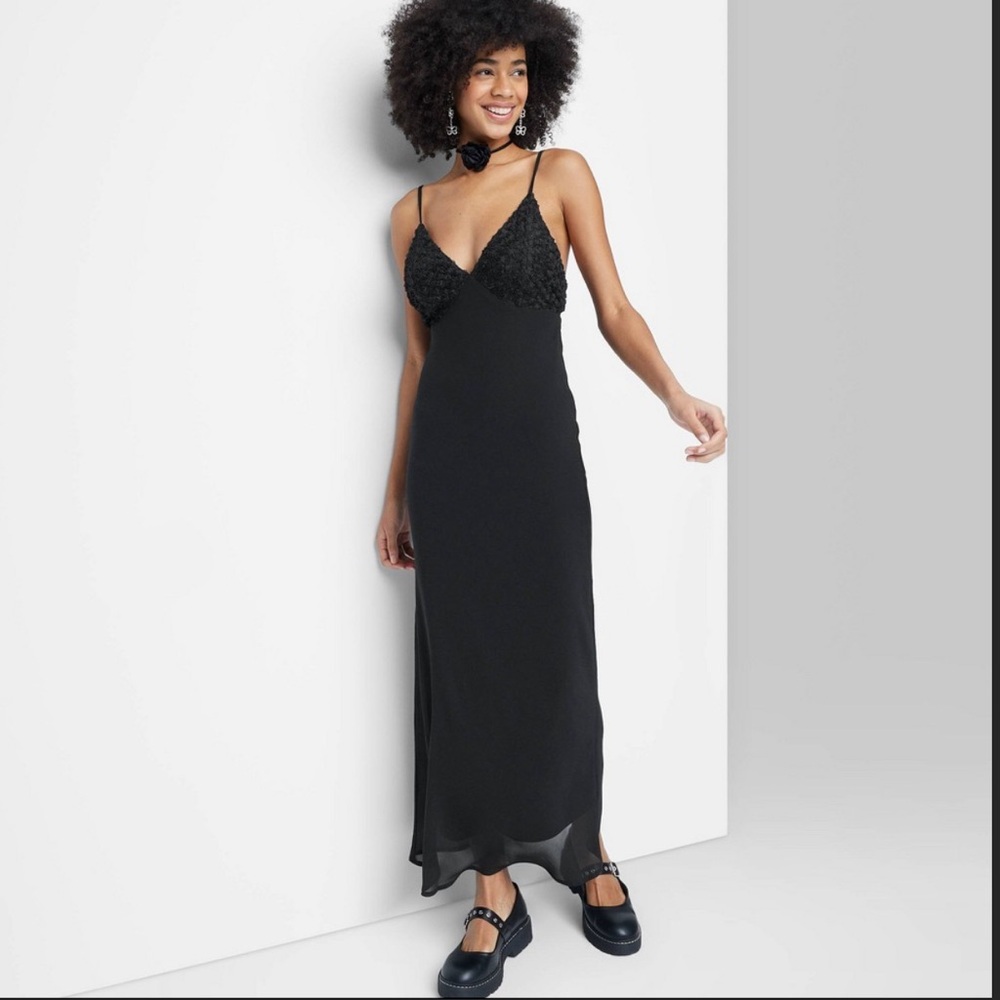 Women's Sleeveless Rosette Cup Maxi Dress - Wild Fable™ Black XS